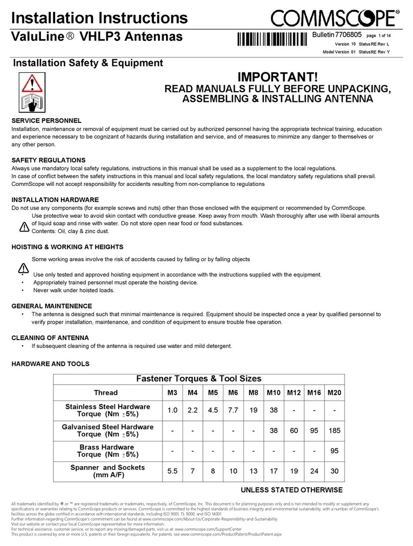 CommScope ValuLine VHLP3 Series User manual CommScope ValuLine VHLP3 Series User manual