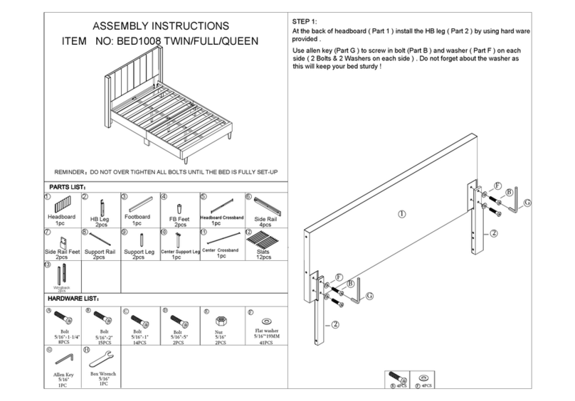 Husky BED1008 Assembly instructions Husky BED1008 Assembly instructions