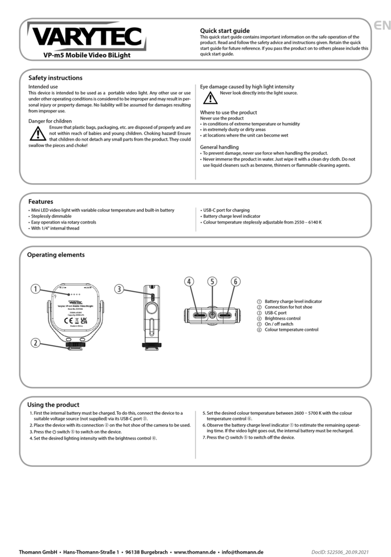 Varytec VP-m5 quick start guide Varytec VP-m5 quick start guide