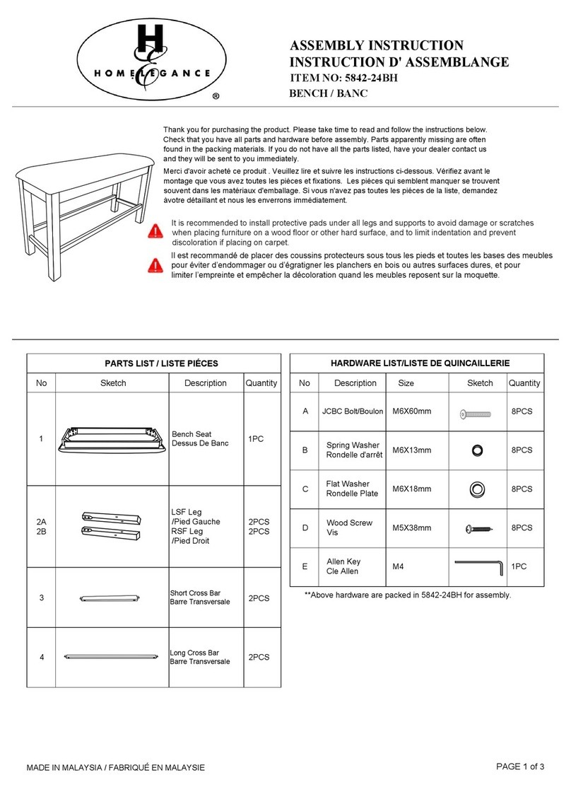 Homelegance 5842-24BH Assembly instruction Homelegance 5842-24BH Assembly instruction