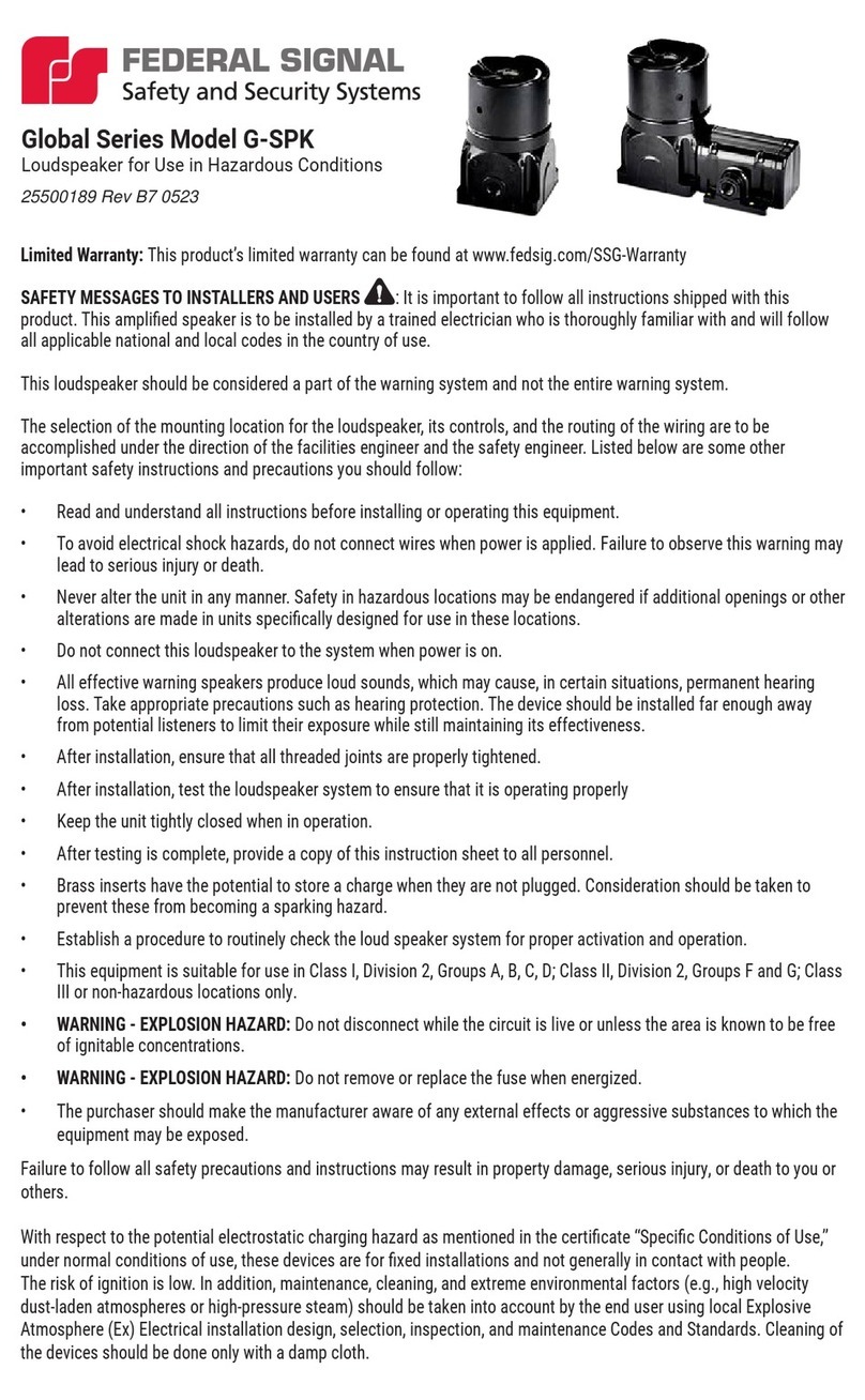 Federal Signal Corporation Global Series quick start guide
