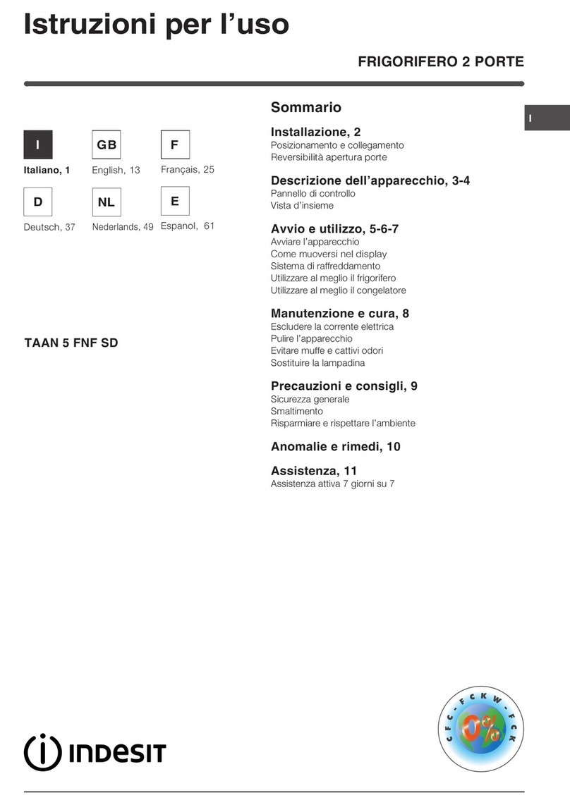 Indesit TAAN 5 FNF SD operating instructions