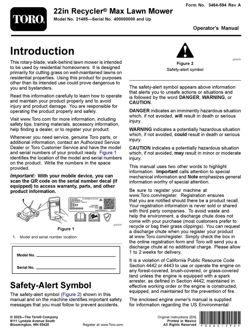 Toro Recycler 21485 Operator's manual