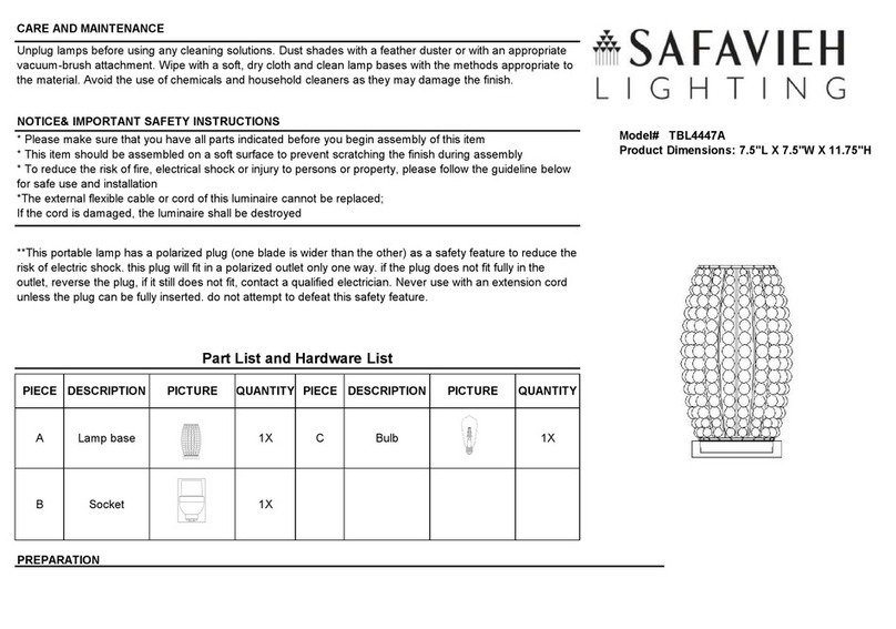 Safavieh Lighting DARROW TBL4447A User manual