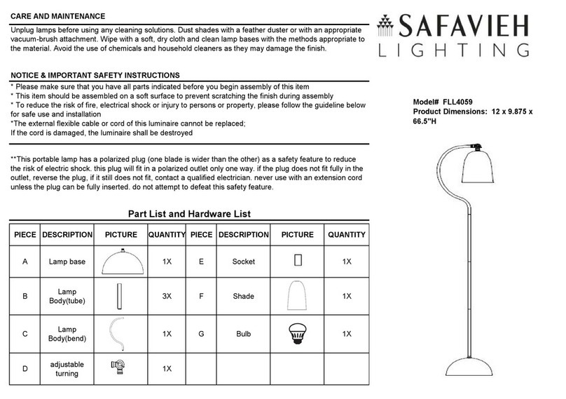 Safavieh Lighting ZEID FLL4059 User manual Safavieh Lighting ZEID FLL4059 User manual