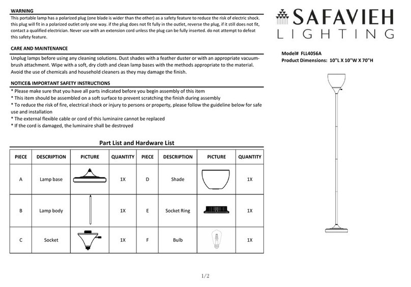 Safavieh Lighting ARABELLA FLL4056A manual
