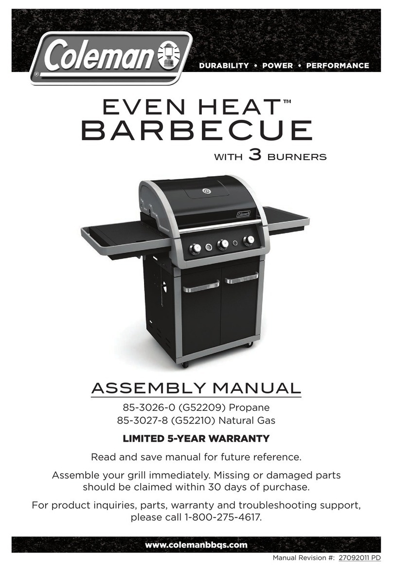Coleman EVEN HEAT G52209 Assembly manual