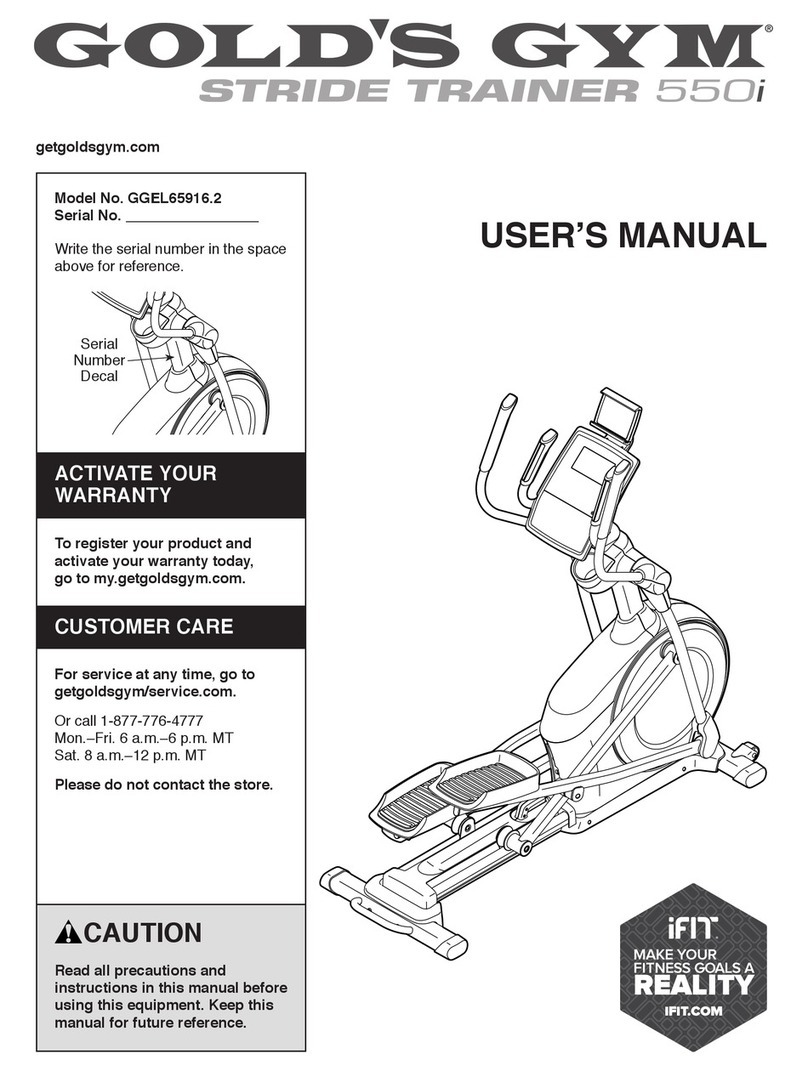 ICON GOLD'S GYM STIDE TRAINER 550i User manual