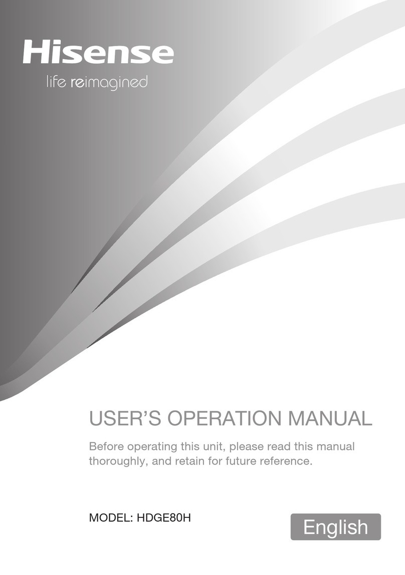 Hisense HDGE80H Mounting instructions