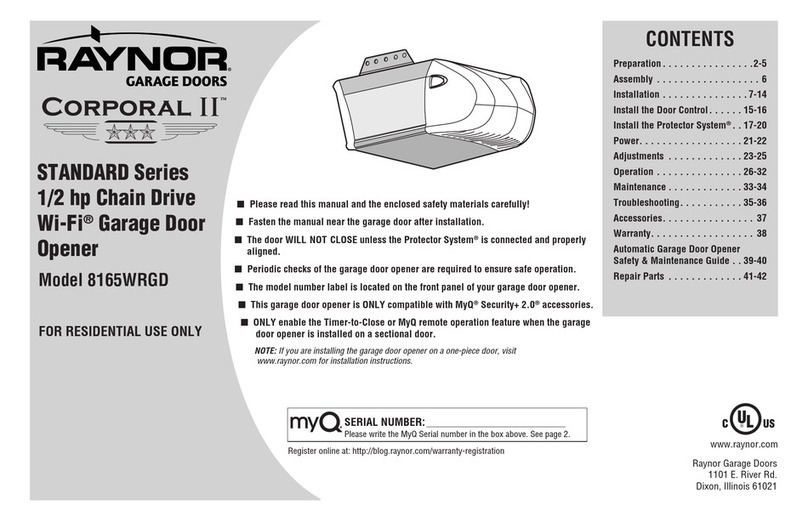Raynor CORPORAL II STANDARD Series User manual