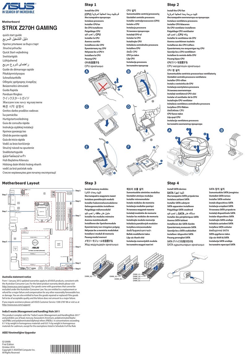 Asus STRIX Z270H Gaming User manual