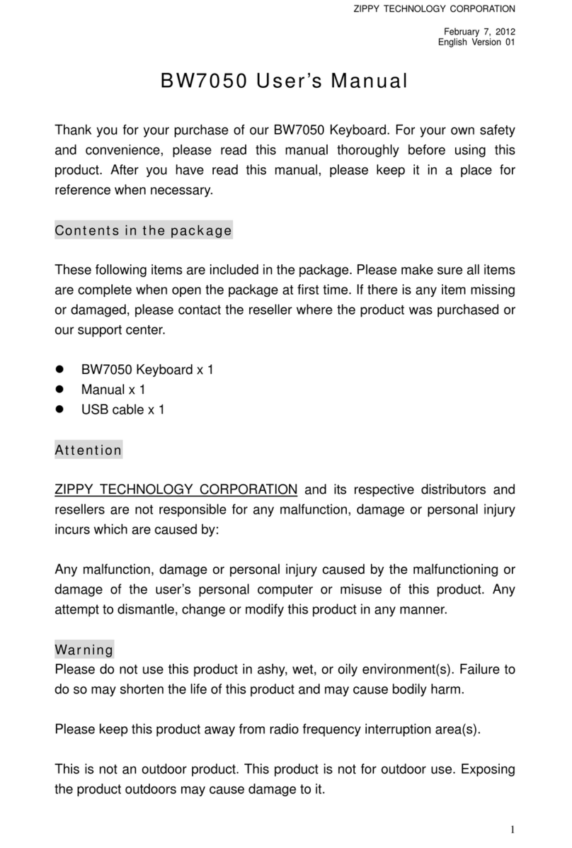 ZIPPY BW7050 user manual