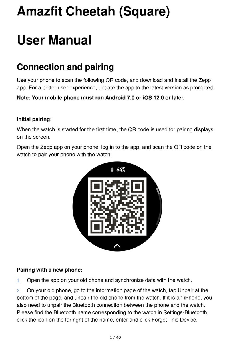 Amazfit Cheetah Square user manual
