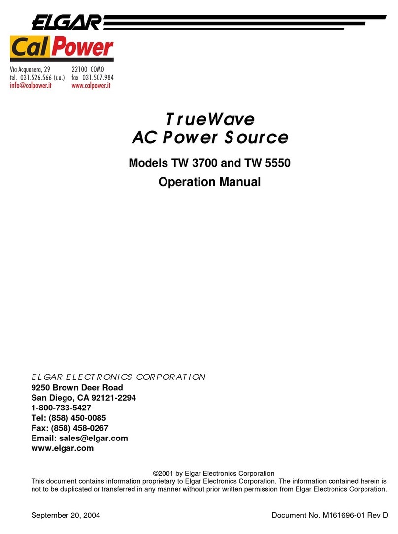 Elgar TrueWave TW 5550 Operation manual