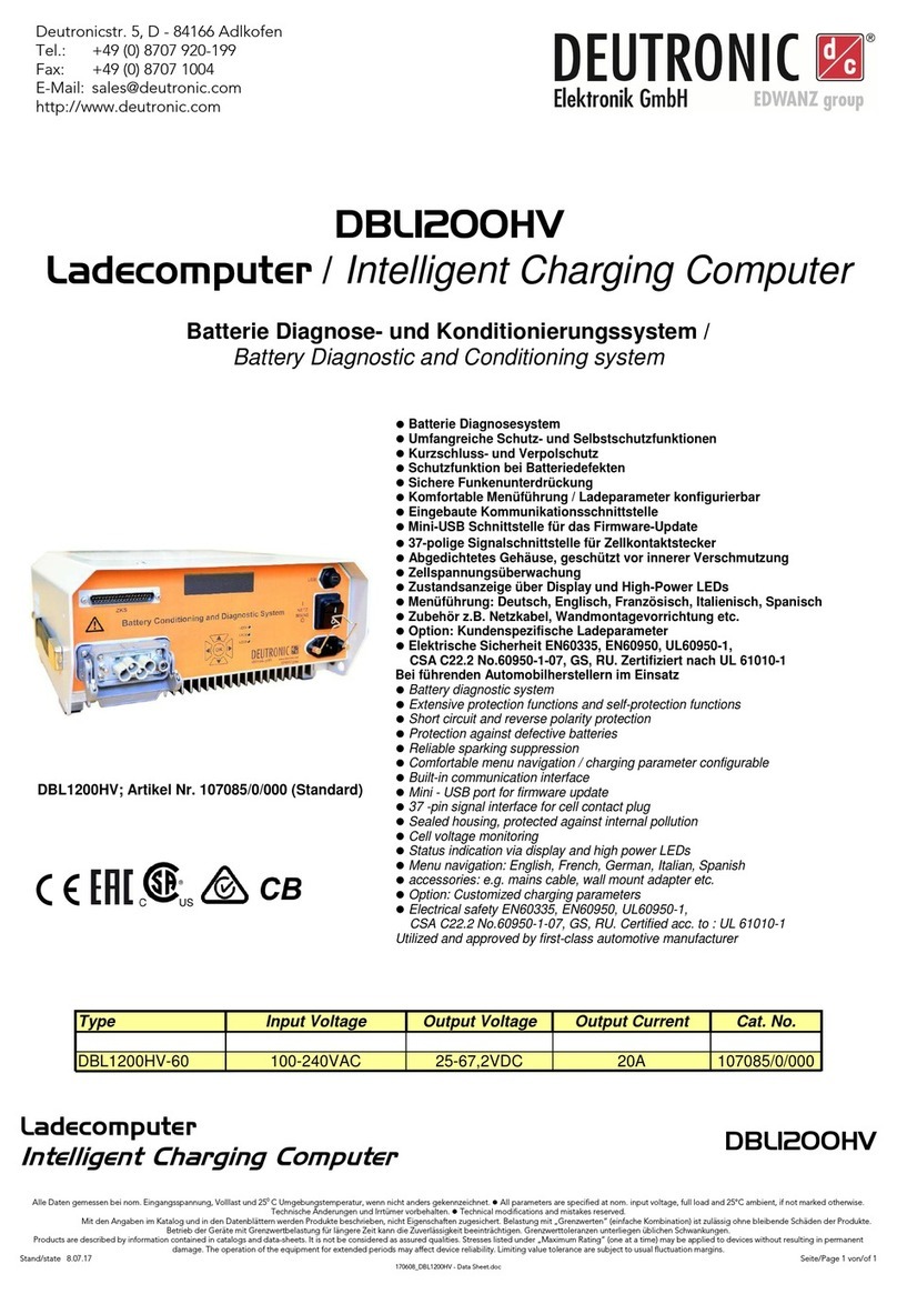 Deutronic DBL1200HV quick start guide