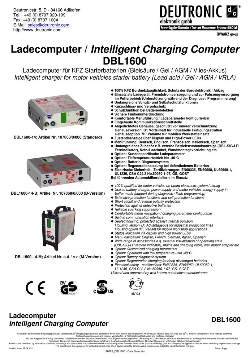 Deutronic DBL1600 quick start guide