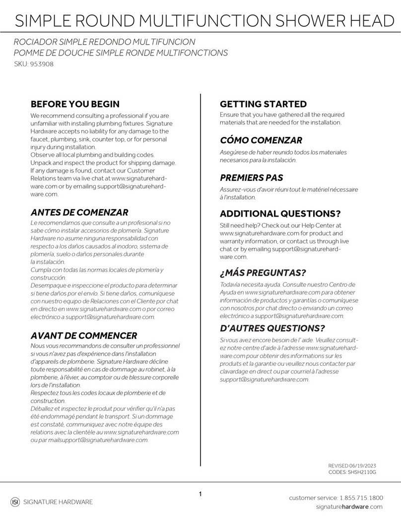 Signature Hardware 953908 User manual Signature Hardware 953908 User manual