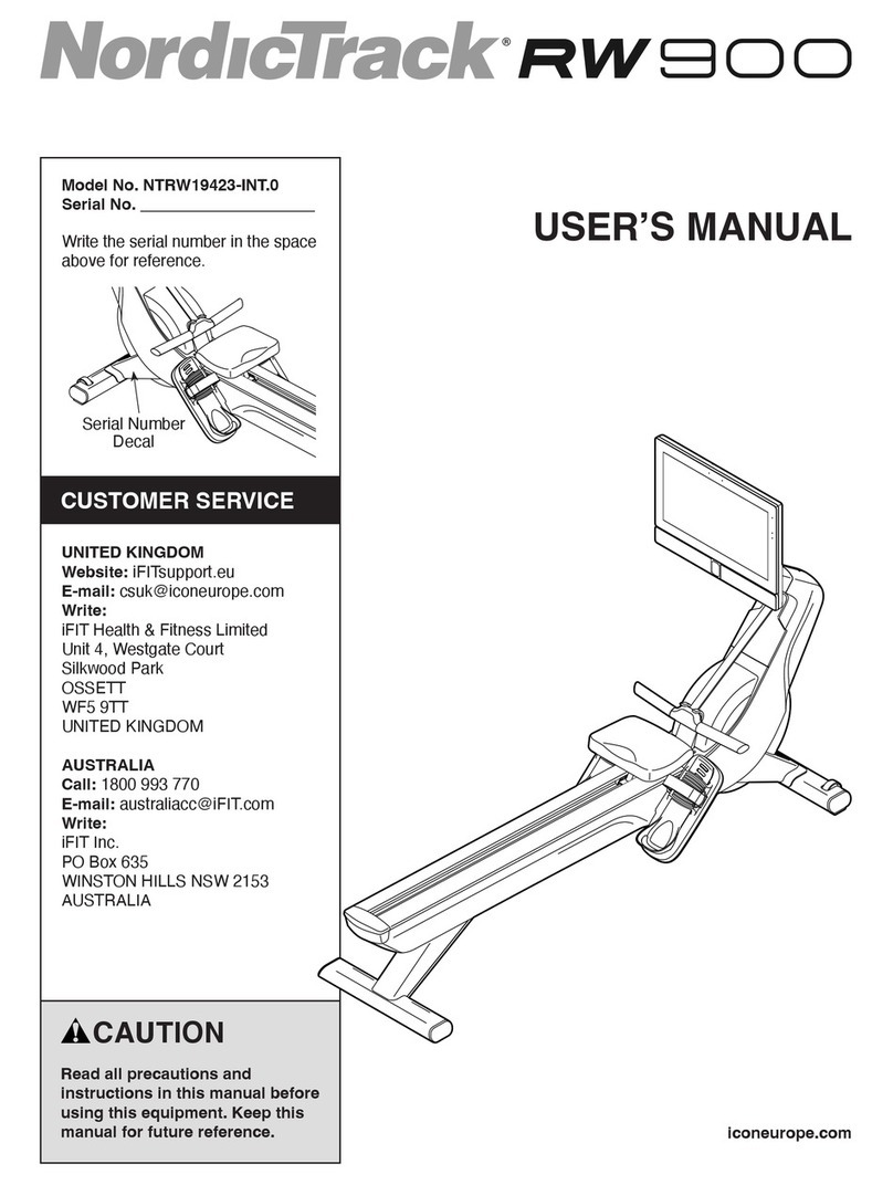 NordicTrack RW 900 User manual