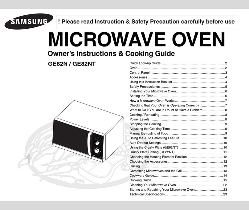 Samsung GE82N Owner's instructions & cooking guide