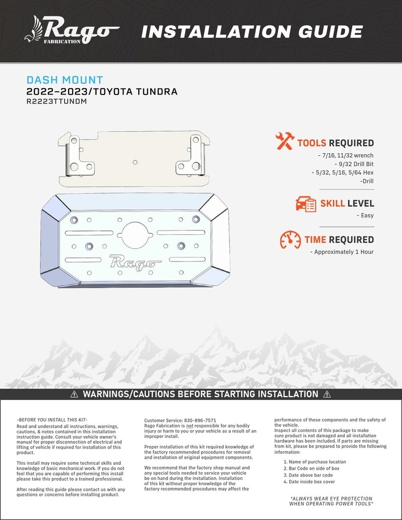 Rago FABRICATION R2223TTUNDM installation guide