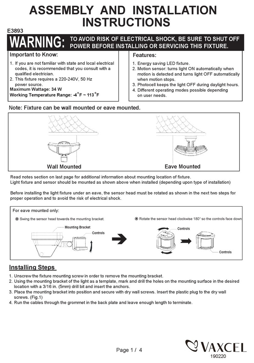 Vaxcel T0173 Assembly and installation instructions Vaxcel T0173 Assembly and installation instructions
