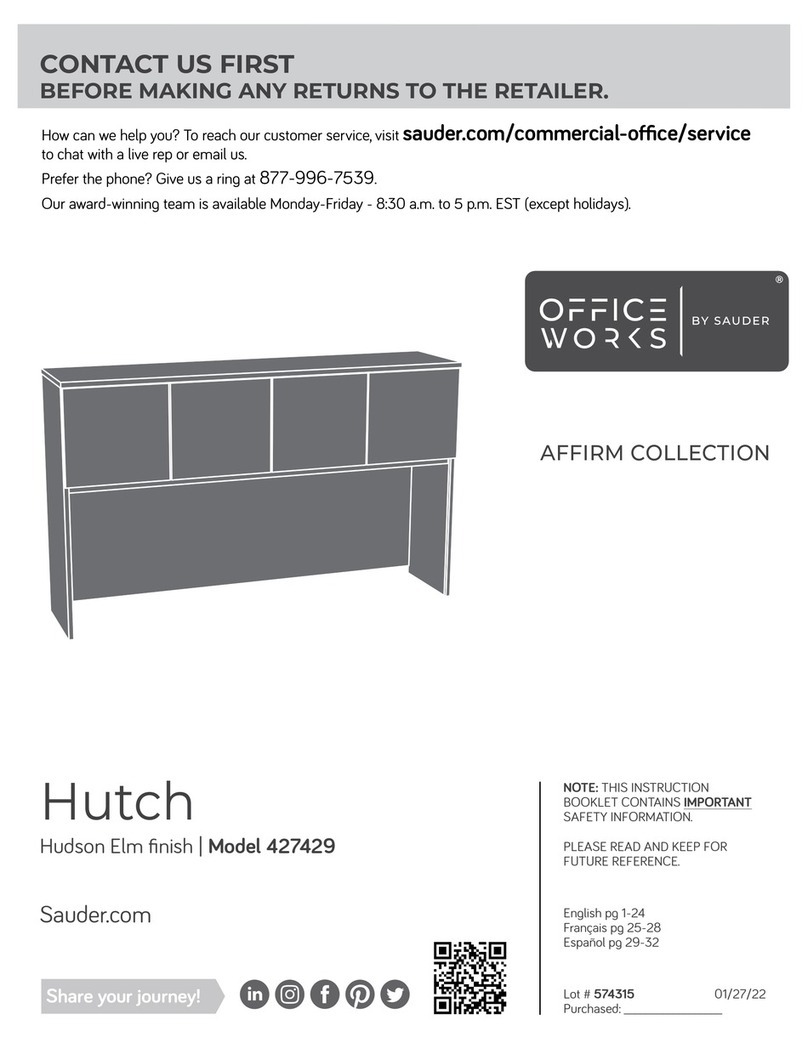 Sauder OFFICE WORKS AFFIRM Hudson Elm 427429 User manual Sauder OFFICE WORKS AFFIRM Hudson Elm 427429 User manual