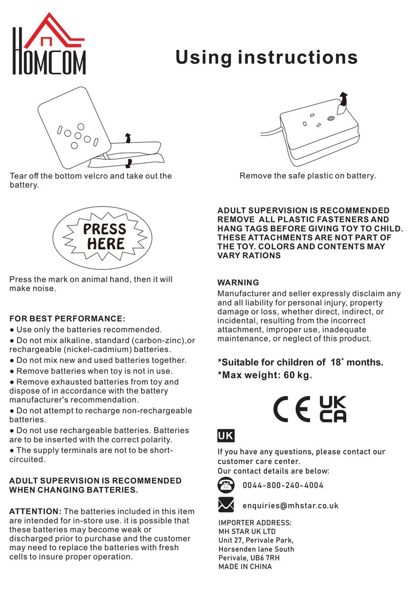 HOMCOM 330-001 Using instructions
