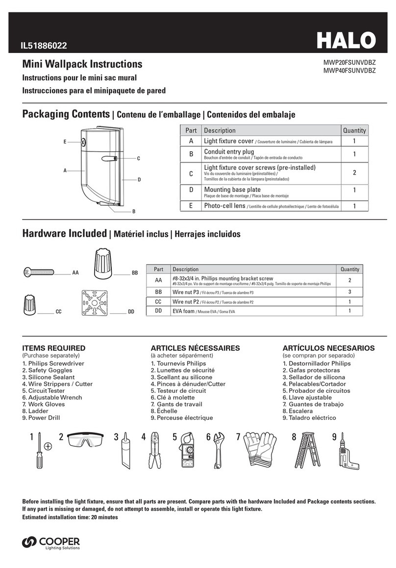 Cooper Lighting HALO MWP20FSUNVDBZ User manual