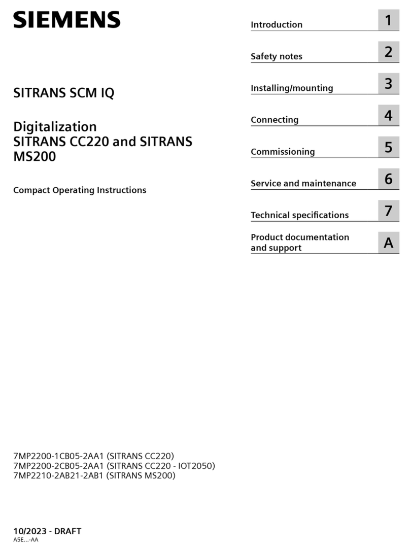 Siemens SITRANS SCM IQ Compact operating instructions