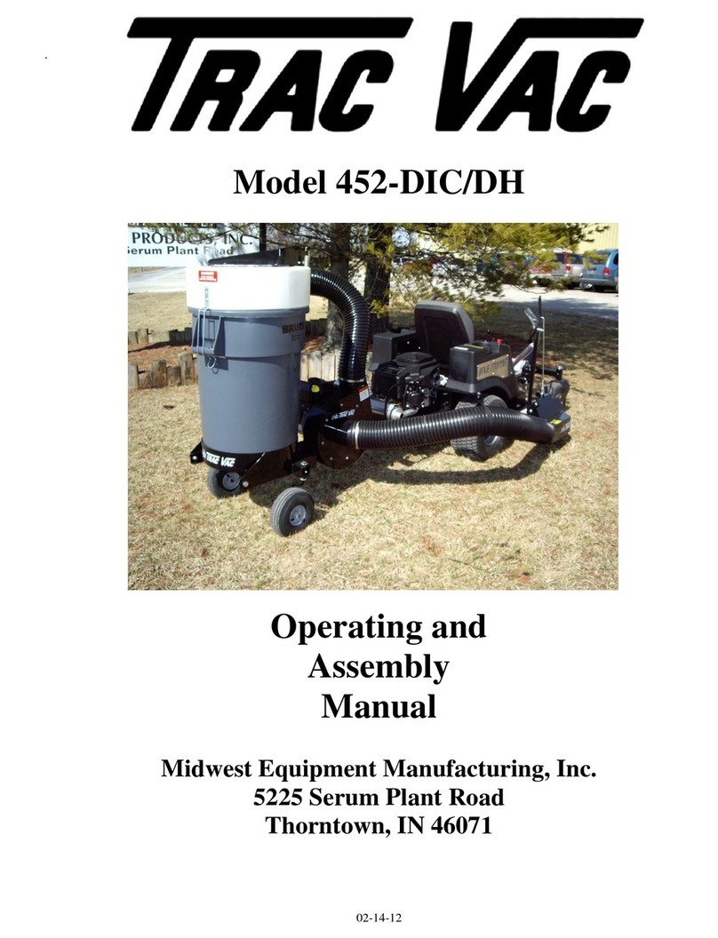 Midwest Equipment Manufacturing Trac-Vac 452-DIC Operating and assembly manual