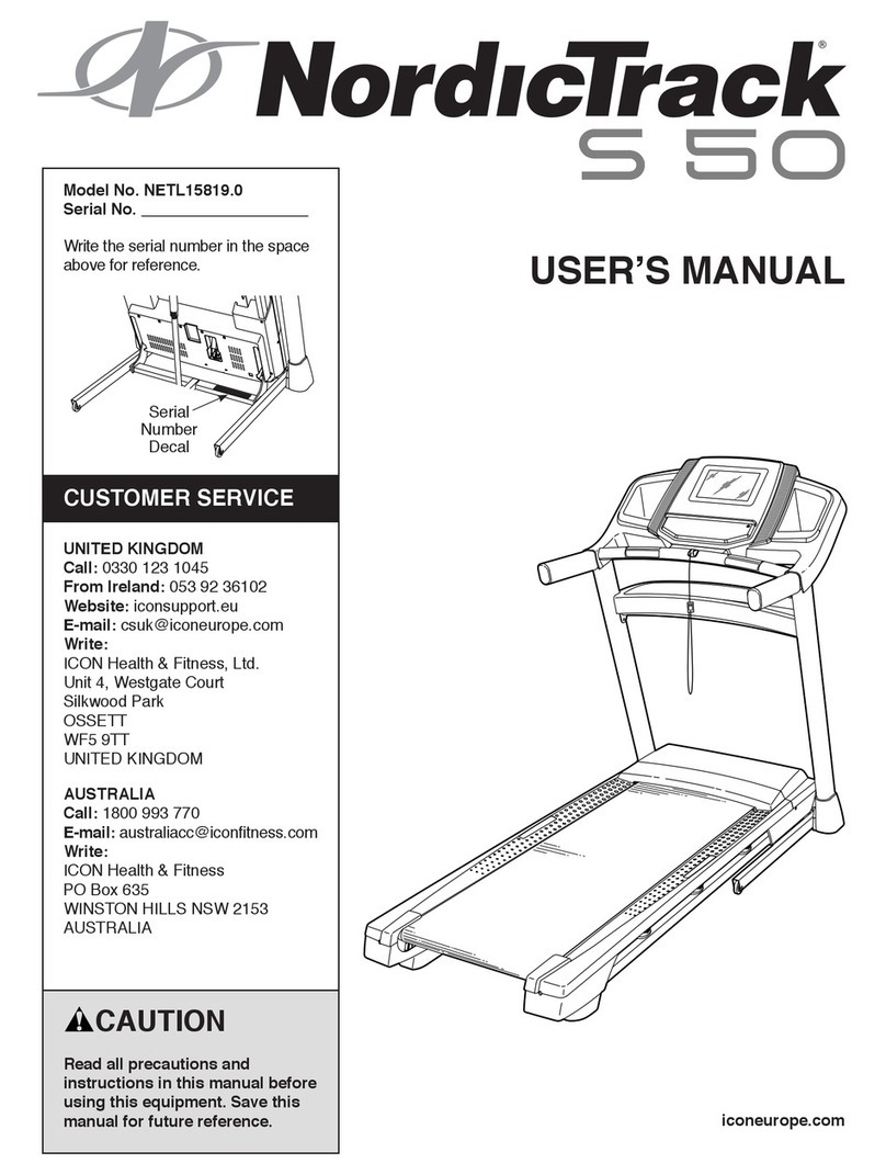 ICON Health & Fitness NordicTrack S50 user manual ICON Health & Fitness NordicTrack S50 user manual
