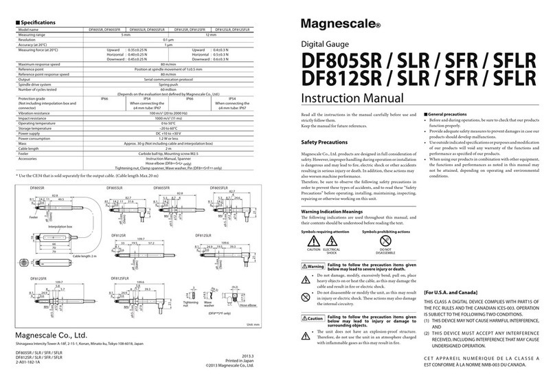 Magnescale DF805SR User manual