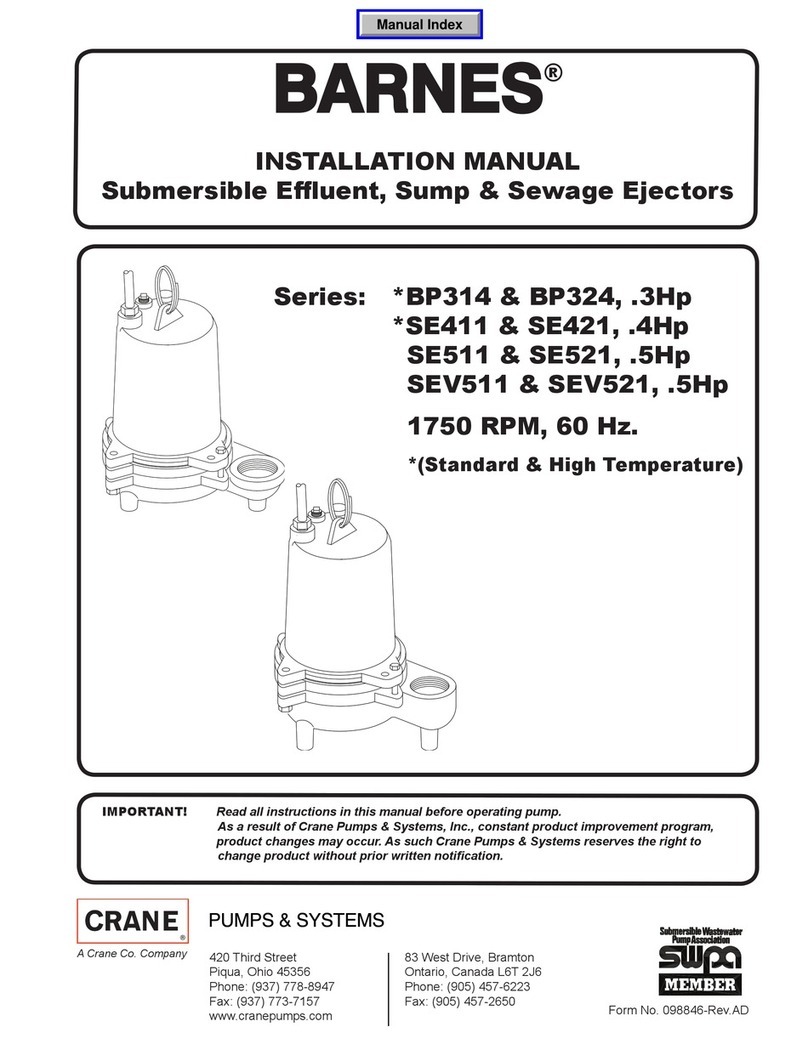 Crane BARNES BP314 Series User manual