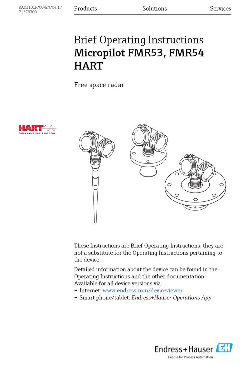 Endress+Hauser Micropilot FMR53 Brief operating instructions Endress+Hauser Micropilot FMR53 Brief operating instructions