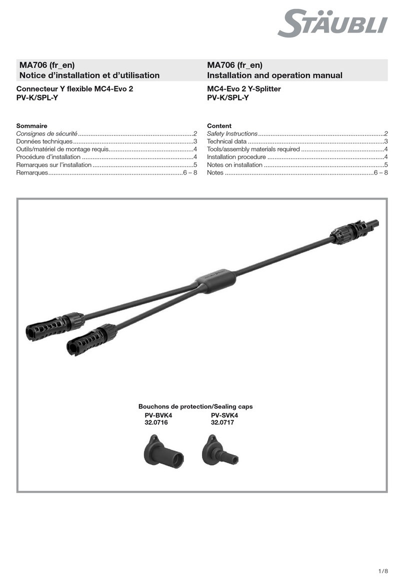 Staubli MC4-Evo 2 PV-K/SPL-Y Installation and operation manual