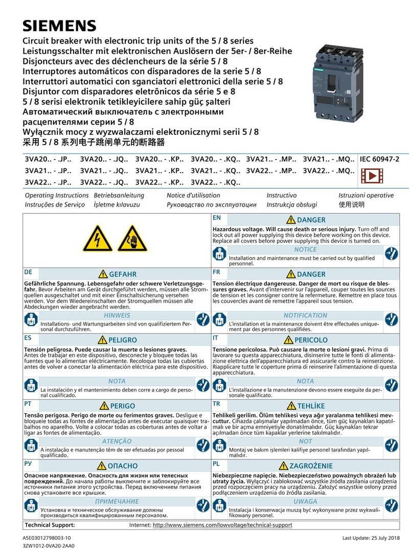 Siemens 3VA20 JP Series User manual