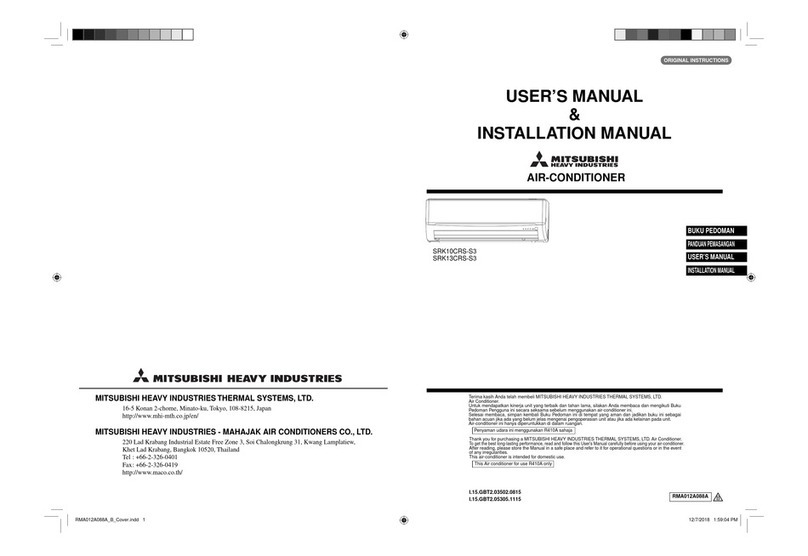 Mitsubishi Heavy Industries SRK10CRS-S3 User manual