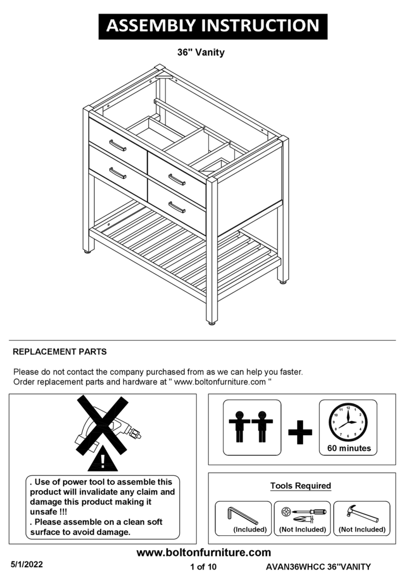 Bolton Furniture AVAN36WHCC Assembly instruction