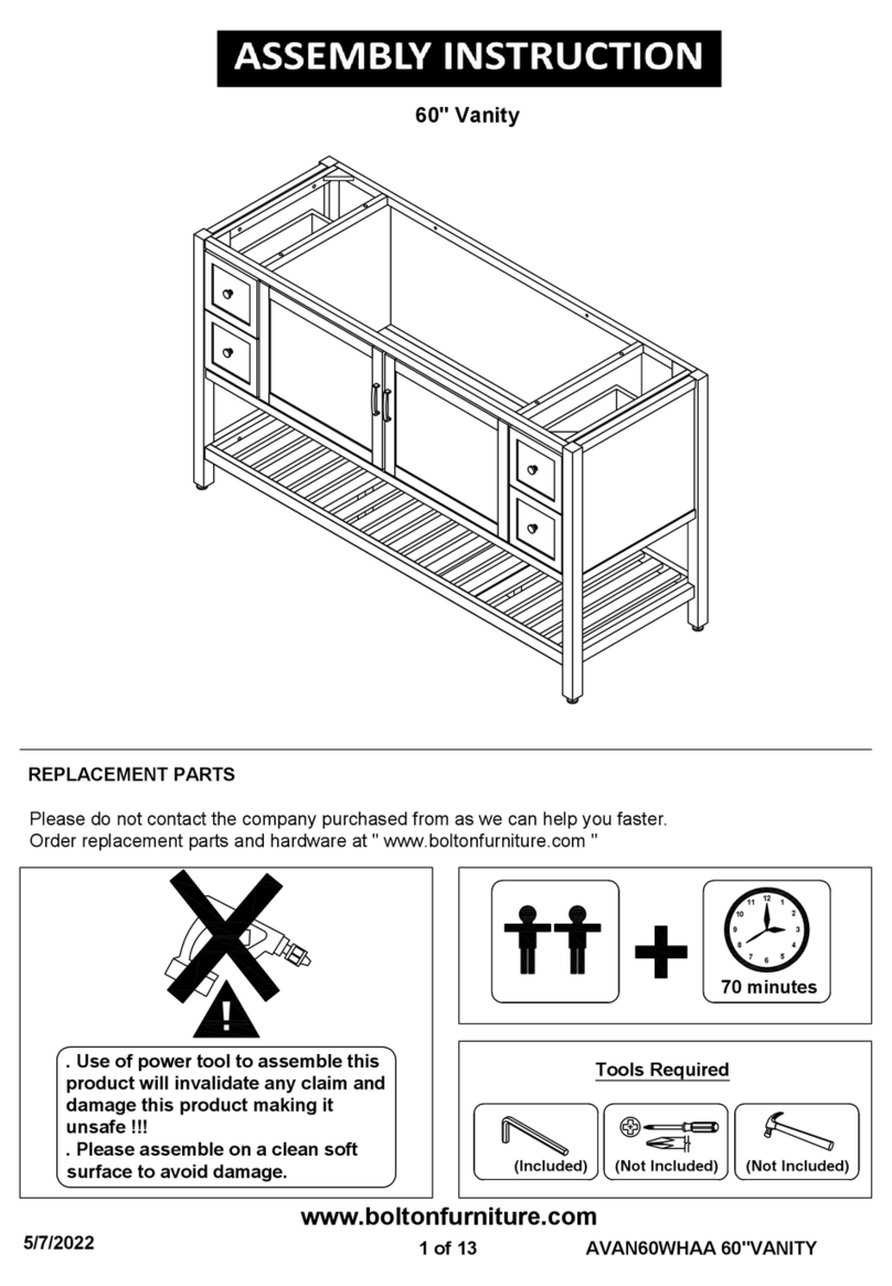 Bolton Furniture AVAN60WHAA Assembly instruction Bolton Furniture AVAN60WHAA Assembly instruction