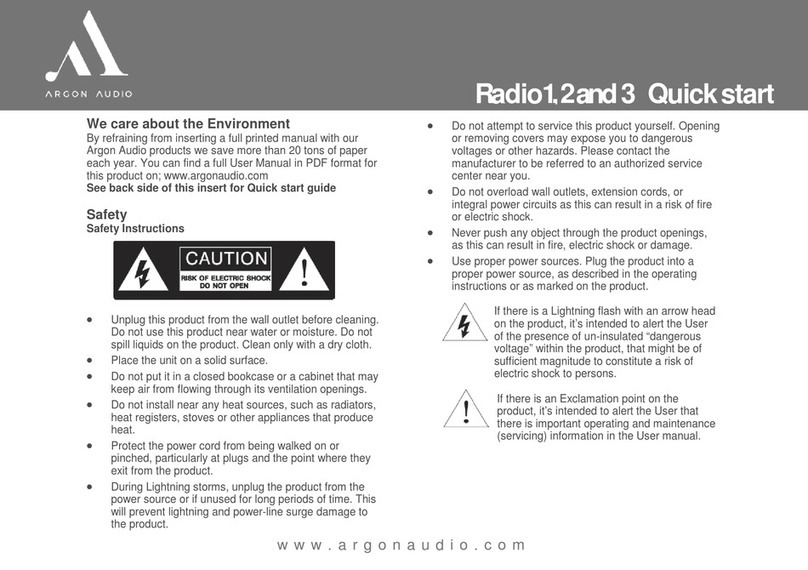 argon audio Radio 1 User manual argon audio Radio 1 User manual