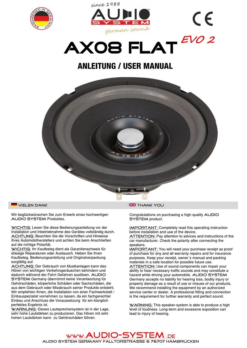 Audiosystem AX08 FLAT EVO 2 User manual