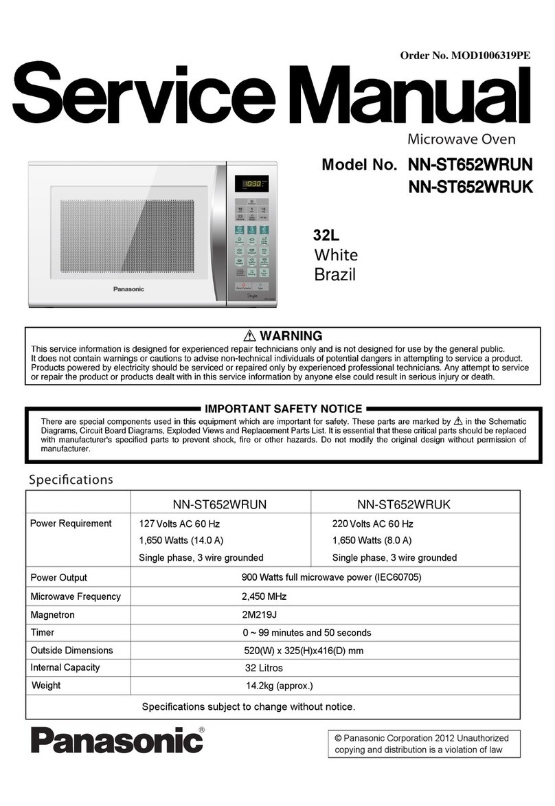 Panasonic NN-ST652WRUN quick start guide
