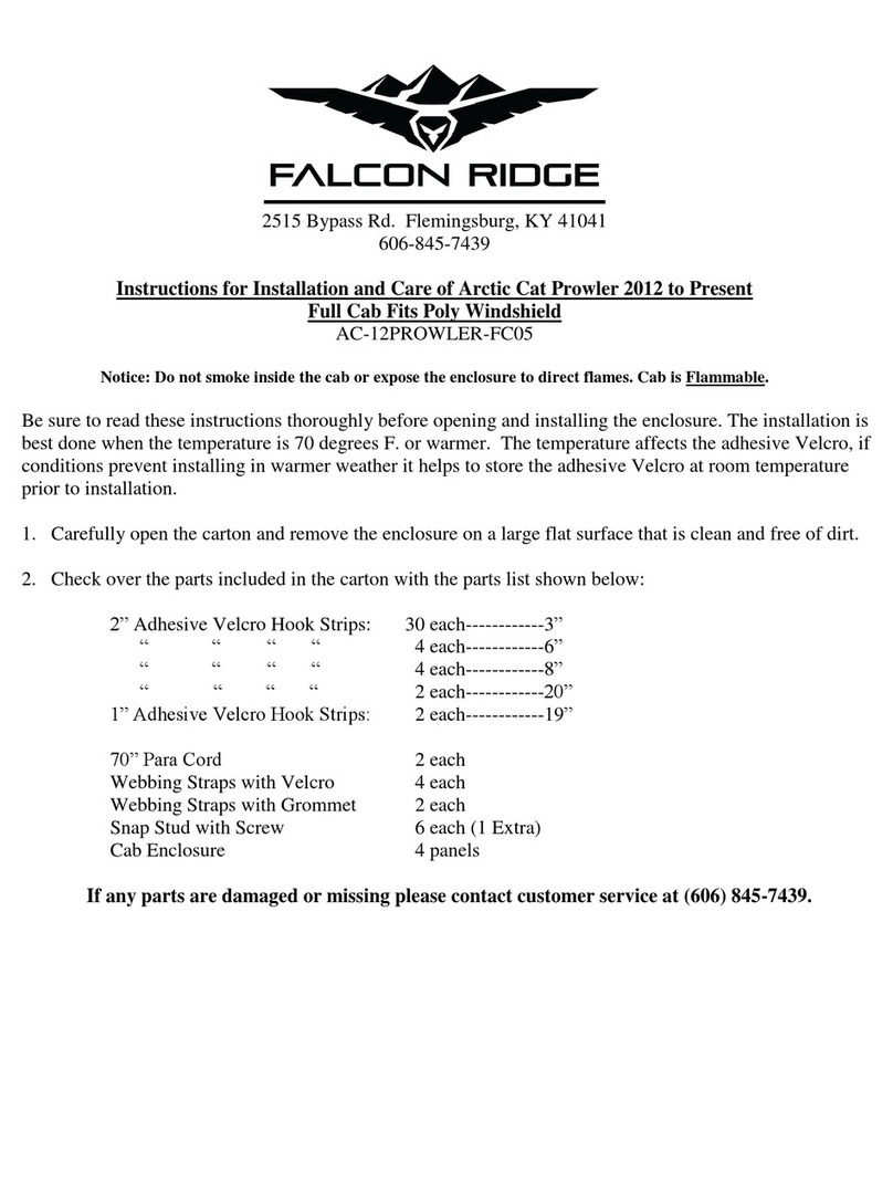 FALCON RIDGE AC-12PROWLER-FC05 Installation manual