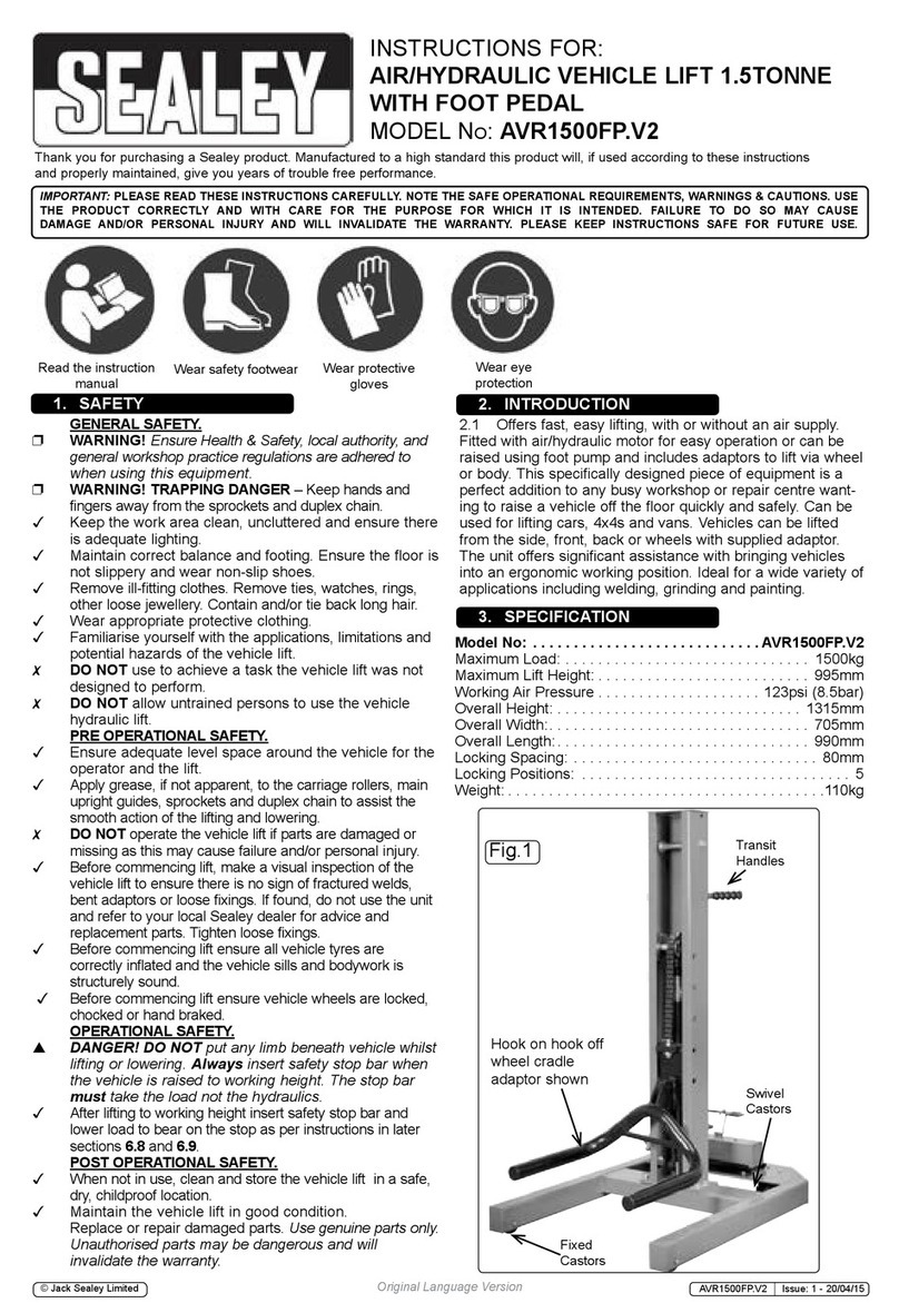 Sealey AVR1500FP.V2 User manual