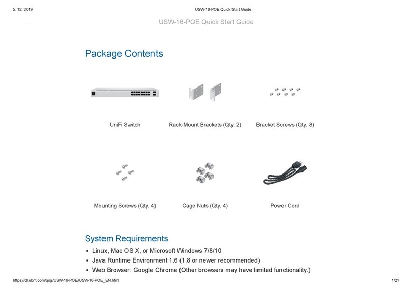 Ubiquiti UniFi USW-16-POE User manual Ubiquiti UniFi USW-16-POE User manual