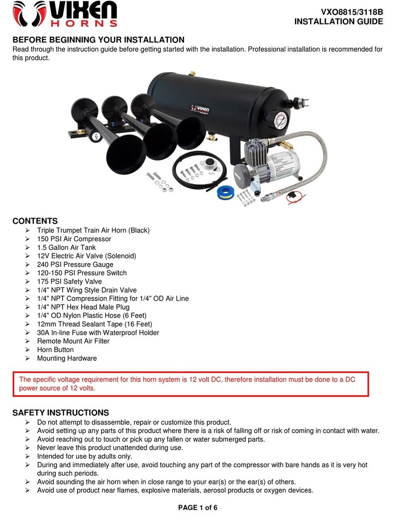 Vixen Horns VXO8815/3118B installation guide Vixen Horns VXO8815/3118B installation guide