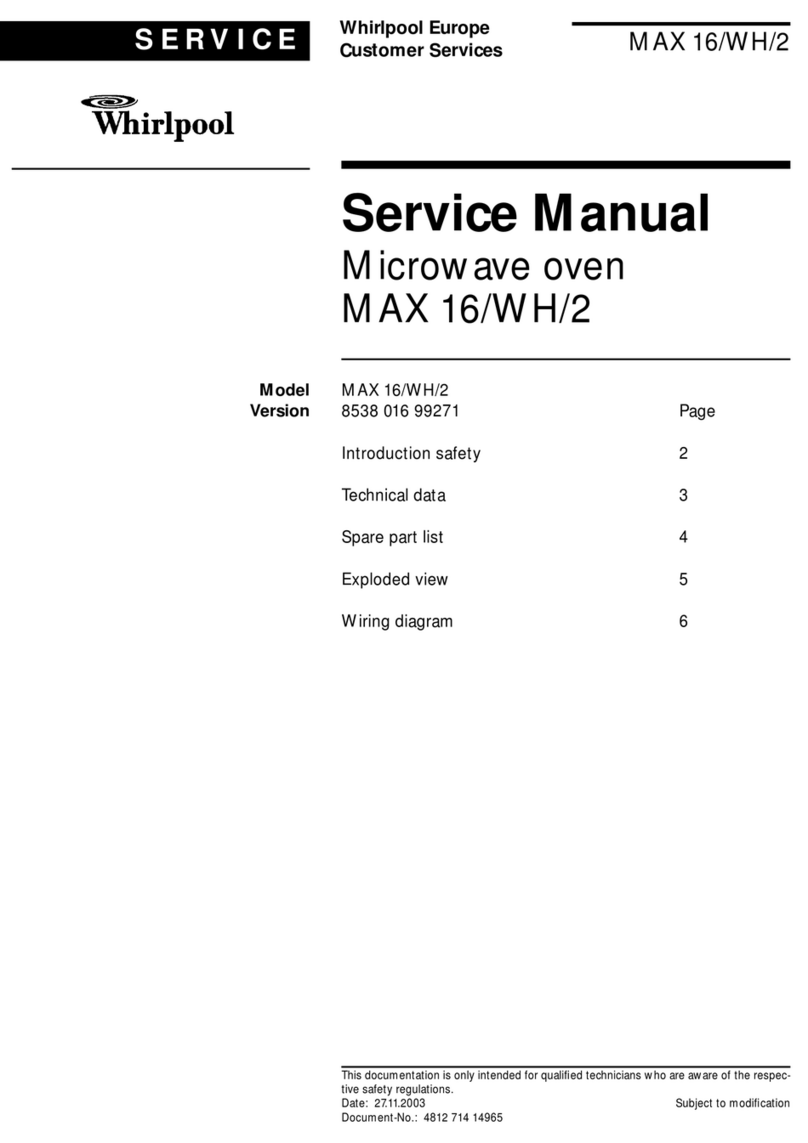 Whirlpool MAX 16/WH/2 Service manual