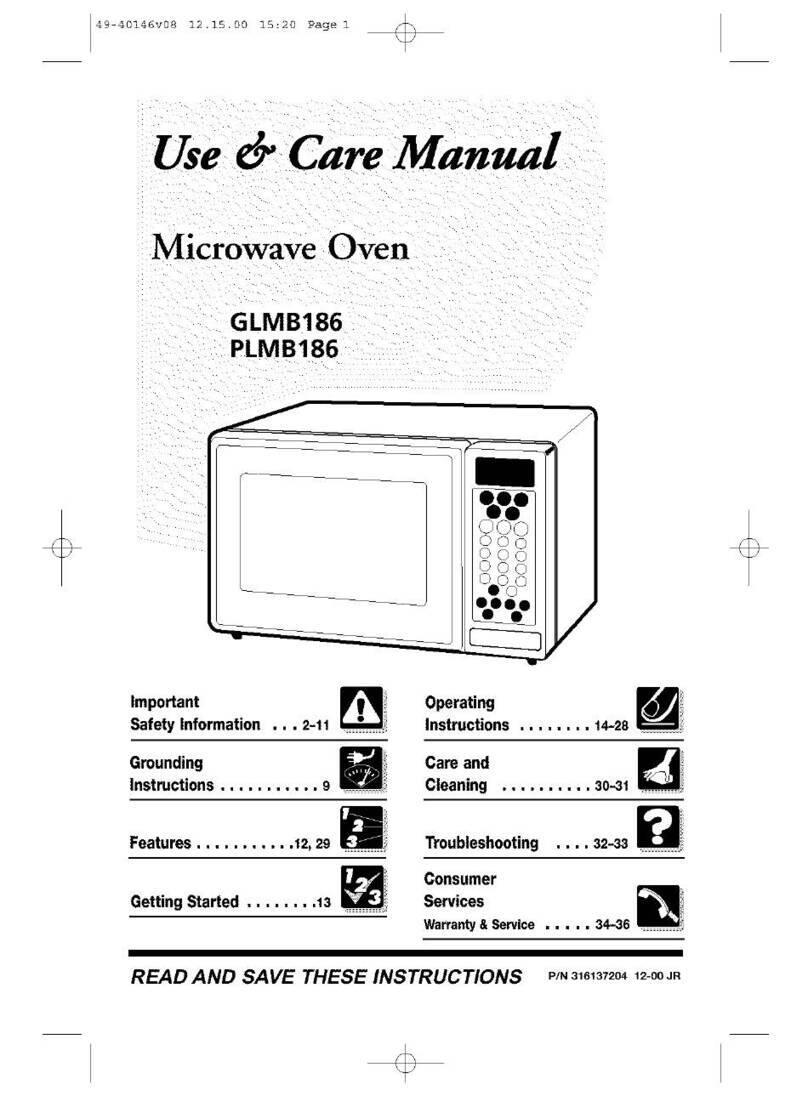 Frigidaire GLMB186 use and care manual