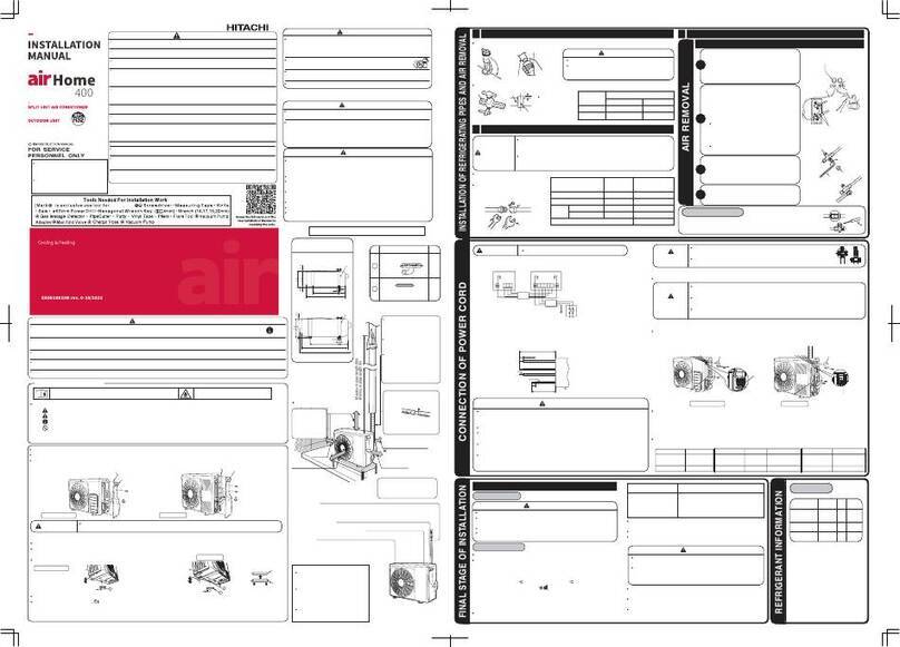 Hitachi airHome 400 RAC-DJ18WHAE User manual