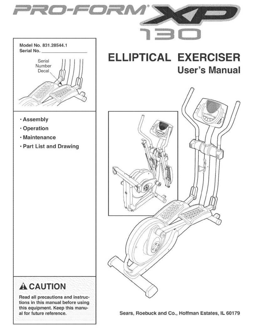 Pro-Form XP 130 User manual Pro-Form XP 130 User manual